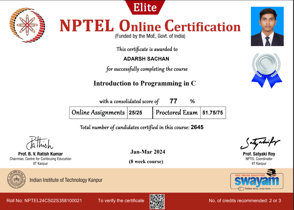 Introduction to Programming in C